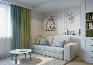 Apartment project in pastel tones