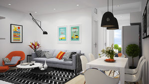 DECOR WITH TOUCHES OF BRIGHT AND MODERN COLORS